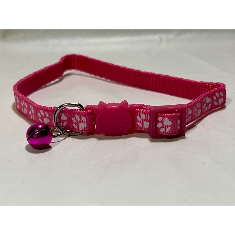 Cat Collar with Bell Pink and White in Color NWOT